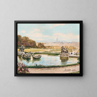 Ansicht des Belvédère auf Wien - Friedrich Frank — gerahmtes Bild an der Wand