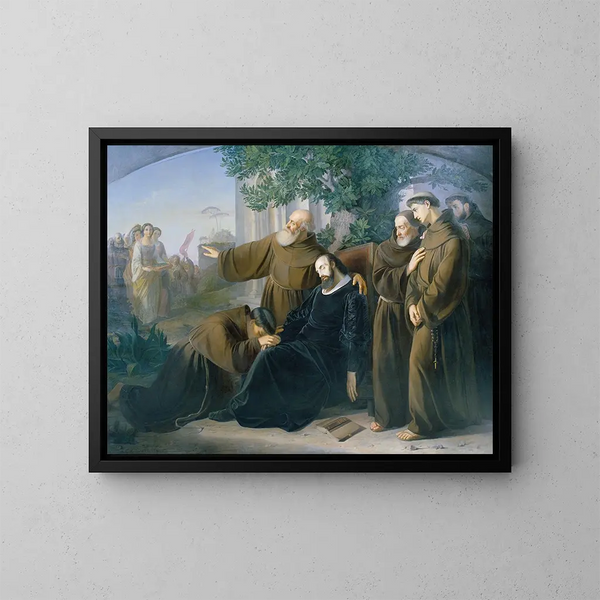 La mort de Torquato Tasso - Friedrich Friedländer — gerahmtes Bild an der Wand