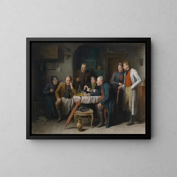 Die Heiratsantrag - Friedrich Friedländer — gerahmtes Bild an der Wand