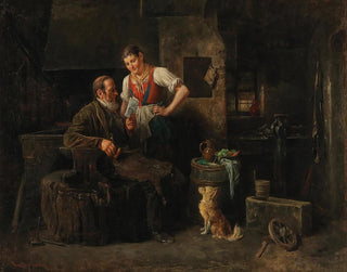 In der Schmiede - Friedrich Friedländer — Ansicht des Kunstwerks