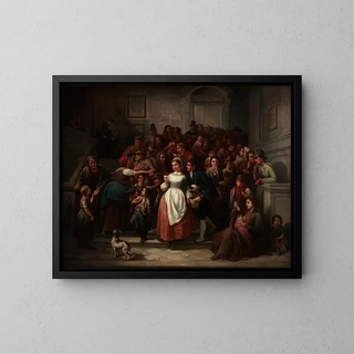 Nach der Lotterieziehung - Friedrich Friedländer — gerahmtes Bild an der Wand