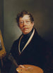 Selbstporträt im Atelier - Friedrich Johann Gottlieb Lieder — gerahmtes Bild an der Wand