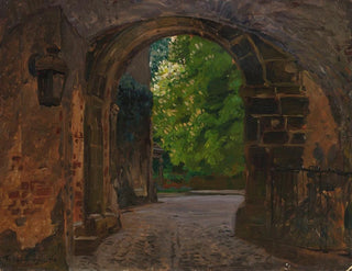 Porte de la ville, entrée du château de Wiesenburg en Marche - Friedrich Kallmorgen — Ansicht des Kunstwerks