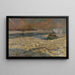 Dampfzug in Grün an der Elbe bei Wintersonne - Friedrich Kallmorgen — gerahmtes Bild an der Wand