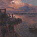 Hafen von Hamburg bei Dämmerung - Friedrich Kallmorgen — Ansicht des Kunstwerks