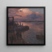 Hafen von Hamburg bei Dämmerung - Friedrich Kallmorgen — gerahmtes Bild an der Wand