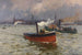 Zeit drohender im Hamburger Hafen - Friedrich Kallmorgen — Ansicht des Kunstwerks