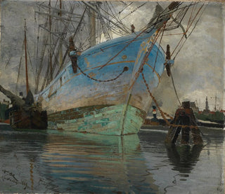 Bateaux dans le port d'Amsterdam - Friedrich Kallmorgen — Ansicht des Kunstwerks