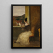 Dame an der Fenster mit Spinnrad - Friedrich Loos — gerahmtes Bild an der Wand