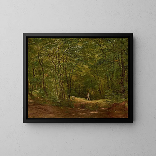 Friedrich Loos - Spaziergnger in einer Waldlandschaft.webp