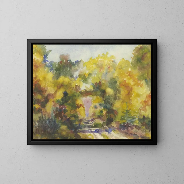 Wanderweg im Wald - Friedrich Mook — gerahmtes Bild an der Wand