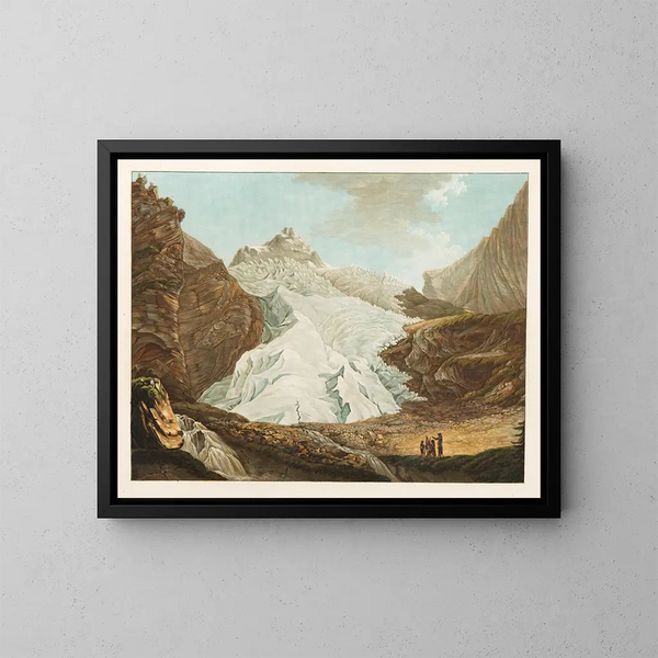 Gletscher von Rosenlaui im Hasli-Gebiet - Friedrich Rosenberg — gerahmtes Bild an der Wand