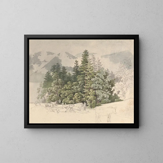 Alpenlandschaft - Friedrich Salathé — gerahmtes Bild an der Wand