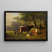 Landschaft mit Weide und jungem Hirten - Friedrich Voltz — gerahmtes Bild an der Wand