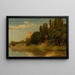 Italienisches Landschaftsgemälde am Wasserufer - Friedrich Wasmann — gerahmtes Bild an der Wand