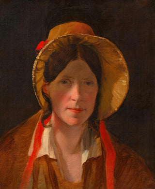 Friedrich von Amerling - Antonie Amerling mit Florentinerhut 1 Gattin des Knstlers.webp