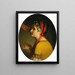 Portrait einer Dame mit Harfe - Friedrich von Amerling — gerahmtes Bild an der Wand