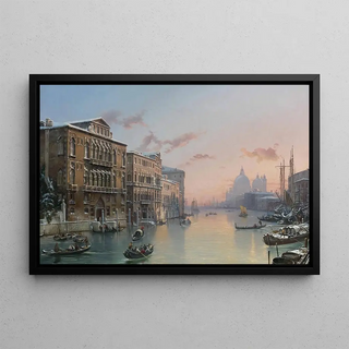Friedrich von Nerly - A Winter View Of The Grand Canal Venice From The Palazzo CavalliFranchetti Towards Santa Maria Della Salute.webp
