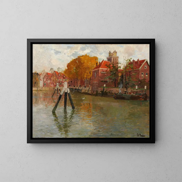 Dordrecht - Frits Thaulow — gerahmtes Bild an der Wand