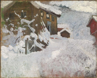 Norwegisches Winter-Gemälde - Frits Thaulow — Ansicht des Kunstwerks