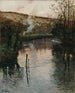 Sonnenuntergang über der Arques in Piquigny - Frits Thaulow — Ansicht des Kunstwerks