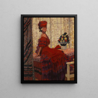 Fritz Erler - Domino Dame in Rot.webp