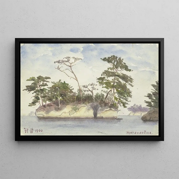 Gruppe von Inseln vor Matsushima - Fritz Hauck — gerahmtes Bild an der Wand