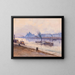 Ein Dampfschiff auf der Donau mit dem Parlamentsgebäude von Budapest im Hintergrund - Fritz Lach — gerahmtes Bild an der Wand