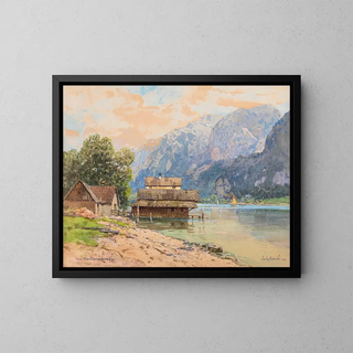 Fritz Lach - Bootshuser am Hallsttter See.webp