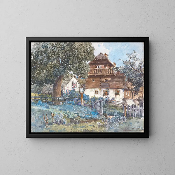 Le Lindenhof à Allerheiligen dans le Mühlkreis - Fritz Lach — gerahmtes Bild an der Wand