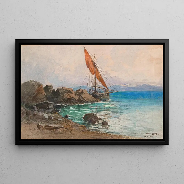 Fritz Lach - Sailing boat near the coast.webp
