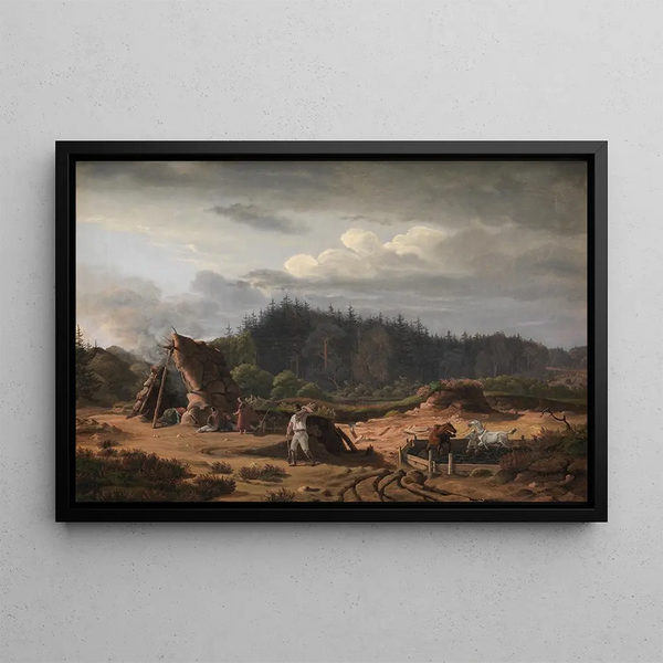 Fritz Petzholdt - A Bog with Peat Cutters Hsterkb North Zealand.webp