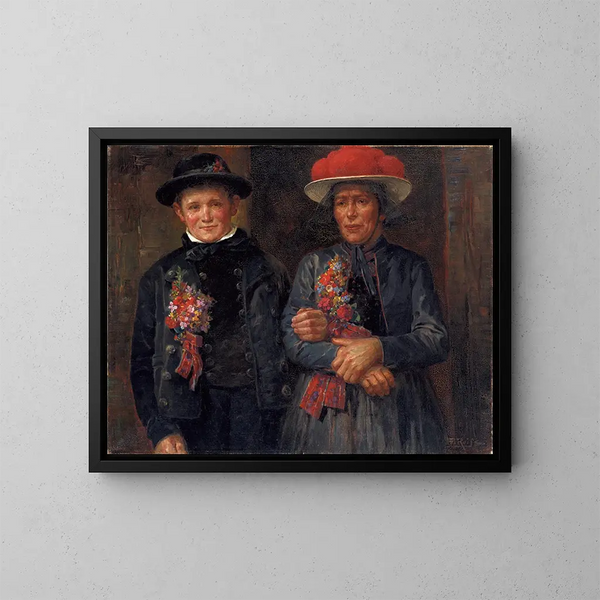 Hochzeitsbild in den Schwarzwald - Fritz Reiss — gerahmtes Bild an der Wand
