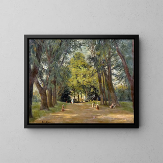 Sommer im Park - Fritz Rhein — gerahmtes Bild an der Wand