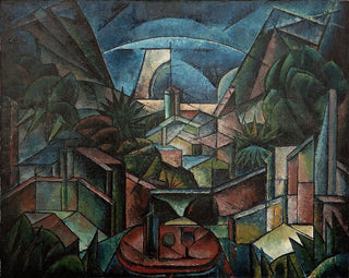 Kubistisch-futuristisches Landschaftsgemälde - Fritz Stuckenberg — Ansicht des Kunstwerks