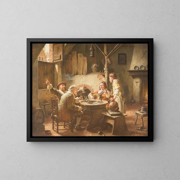 Rassemblement joyeux - Fritz Wagner — gerahmtes Bild an der Wand