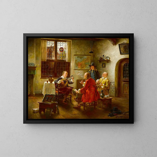 Die Musikstunde - Fritz Wagner — gerahmtes Bild an der Wand