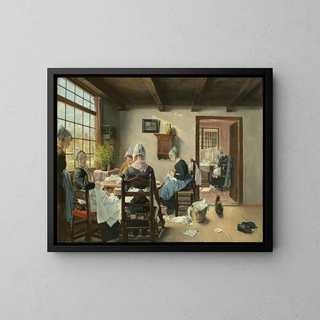 Holländisches Innenraum-Gemälde - Fritz von Uhde — gerahmtes Bild an der Wand