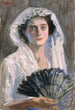 Schwarzer Fächer - Fujishima Takeji — Ansicht des Kunstwerks