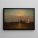 Hafen von New York mit der Brooklyn-Brücke - G Baker — gerahmtes Bild an der Wand