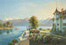 Aussicht auf den Thunersee mit den Berner Alpen und der Schadau-Burg - Gabriel Lory der Jüngere — Ansicht des Kunstwerks