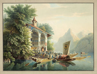 Die Kapelle von Wilhelm Tell am Vierwaldstättersee - Gabriel Lory der Jüngere — Ansicht des Kunstwerks