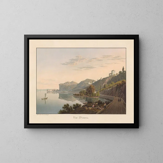 Vue d'Arona - Gabriel Lory le Jeune — gerahmtes Bild an der Wand