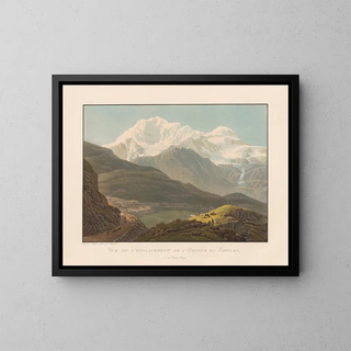 Ansicht des Standorts des Hospizes am Simplon und des Mont Rose - Gabriel Lory der Jüngere — gerahmtes Bild an der Wand