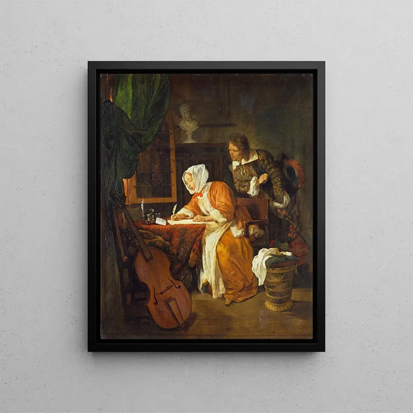 Gabriel Metsu - The Letter Writer Surprised.webp