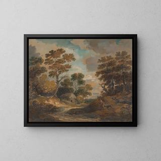 Landschaft mit einem Mann, der Bündel trägt - Gainsborough Dupont — gerahmtes Bild an der Wand