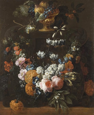 Gaspar Peeter Verbruggen the Younger - Flower Garland and Gilded Bowl of Fruit.webp