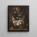 Blumenkranz und goldene Obstschale - Gaspar Peeter Verbruggen der Jüngere — gerahmtes Bild an der Wand