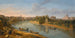 Rom, Blick auf den Tiber am Porto della Legna in Richtung Castel Sant'Angelo mit der Basilika St. Peter in der Ferne - Gaspar Van Wittel — Ansicht des Kunstwerks