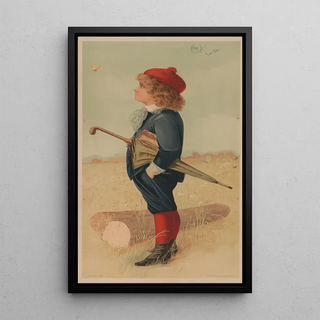Gast Lith Eng Co - Boy in a field with umbrella and book watching a butterfly.webp